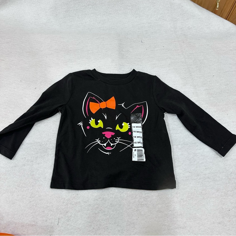 Black Cat Graphic Kids Shirt